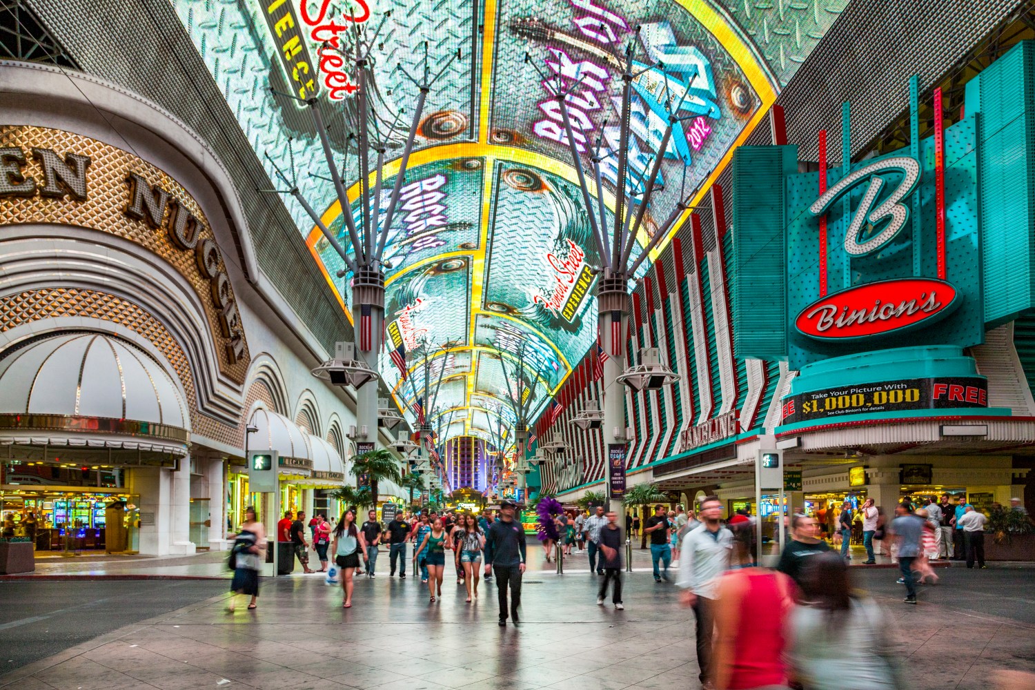 Fremont Street in Las Vegas, Nevada. The street is the second most famous street in the Las Vegas. Fremont Street dates back to 1905, when Las Vegas was founded.